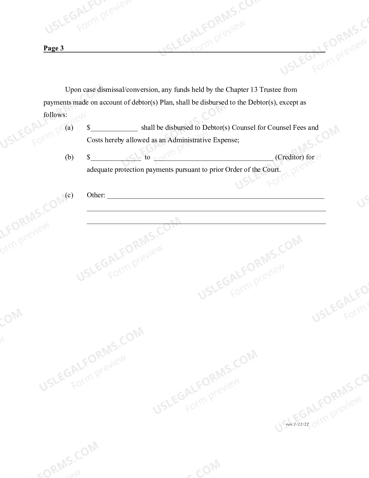 Preview Order On Motion Application to Dismiss Convert Chapter 13 Case