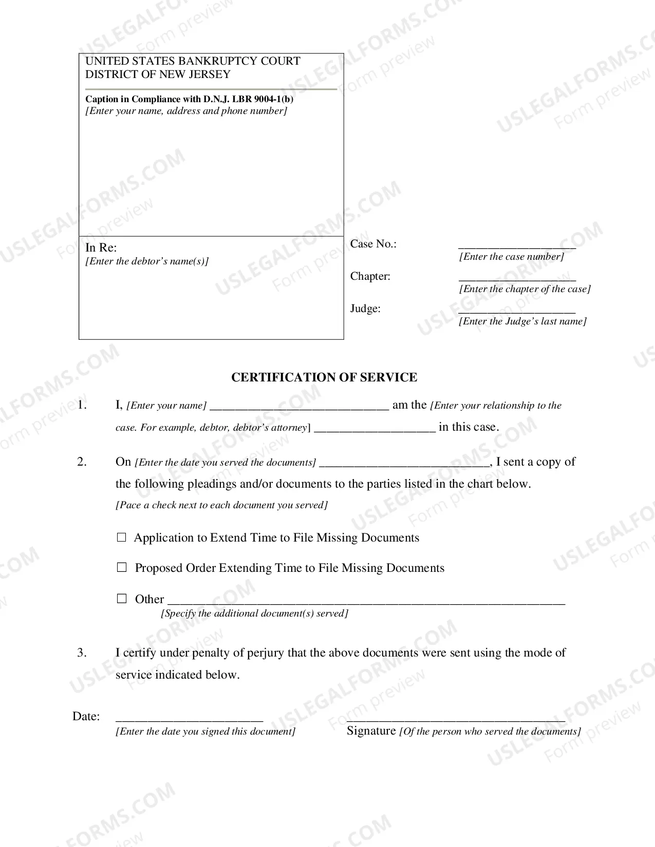 Preview Application to Extend Time to File Missing Documents