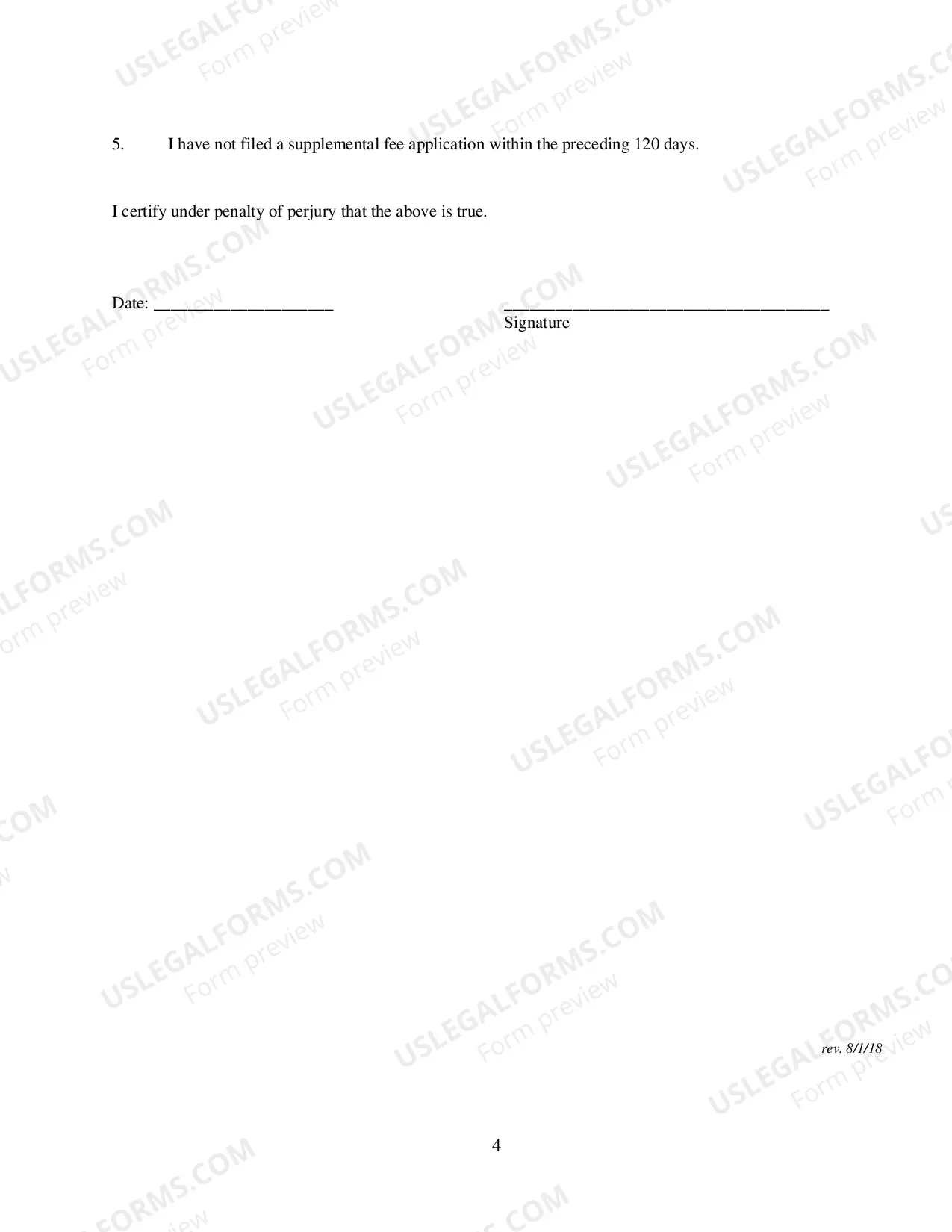 Preview Certification of Debtor's Counsel Supporting Supplemental Chapter 13 Fee