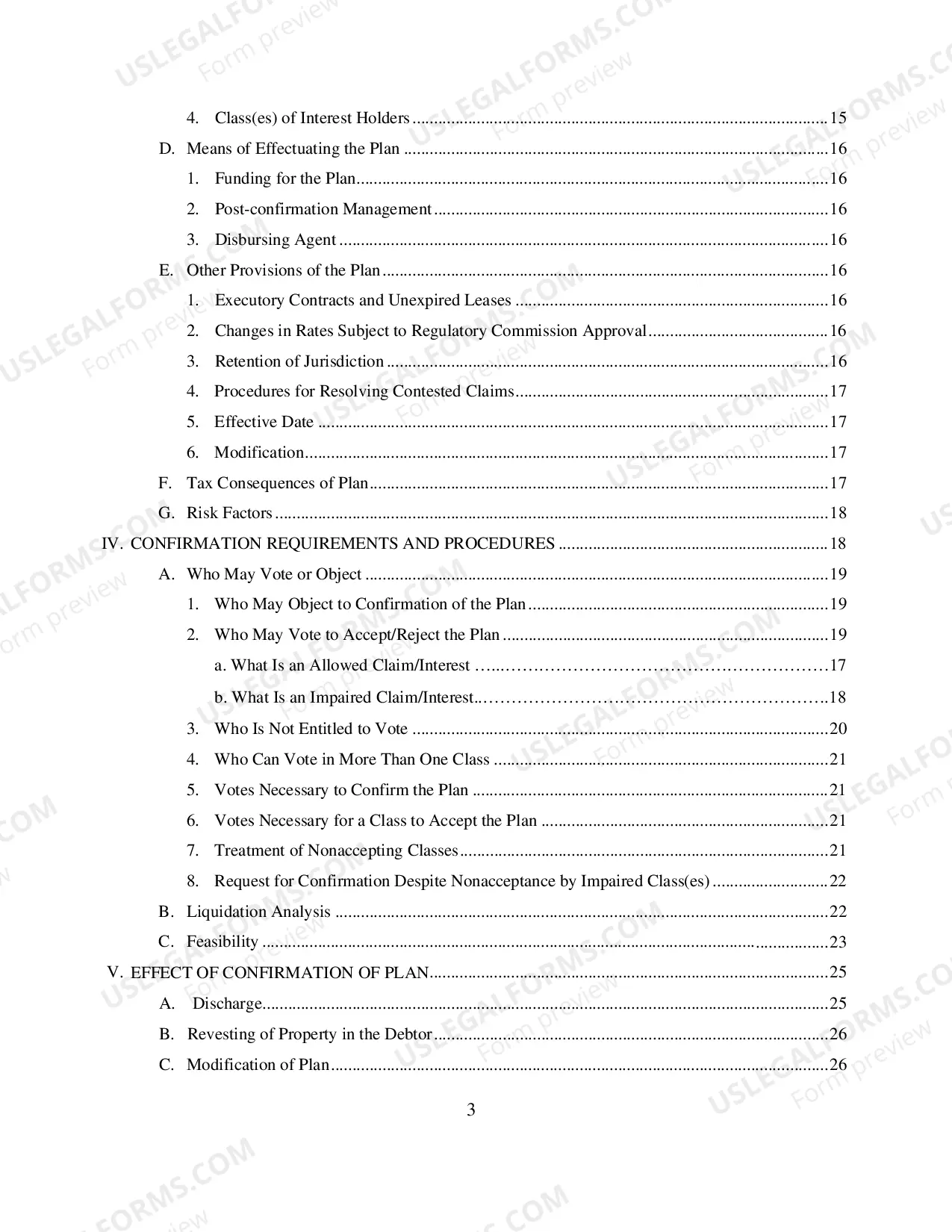 Preview Disclosure Statement (Chapter 11)