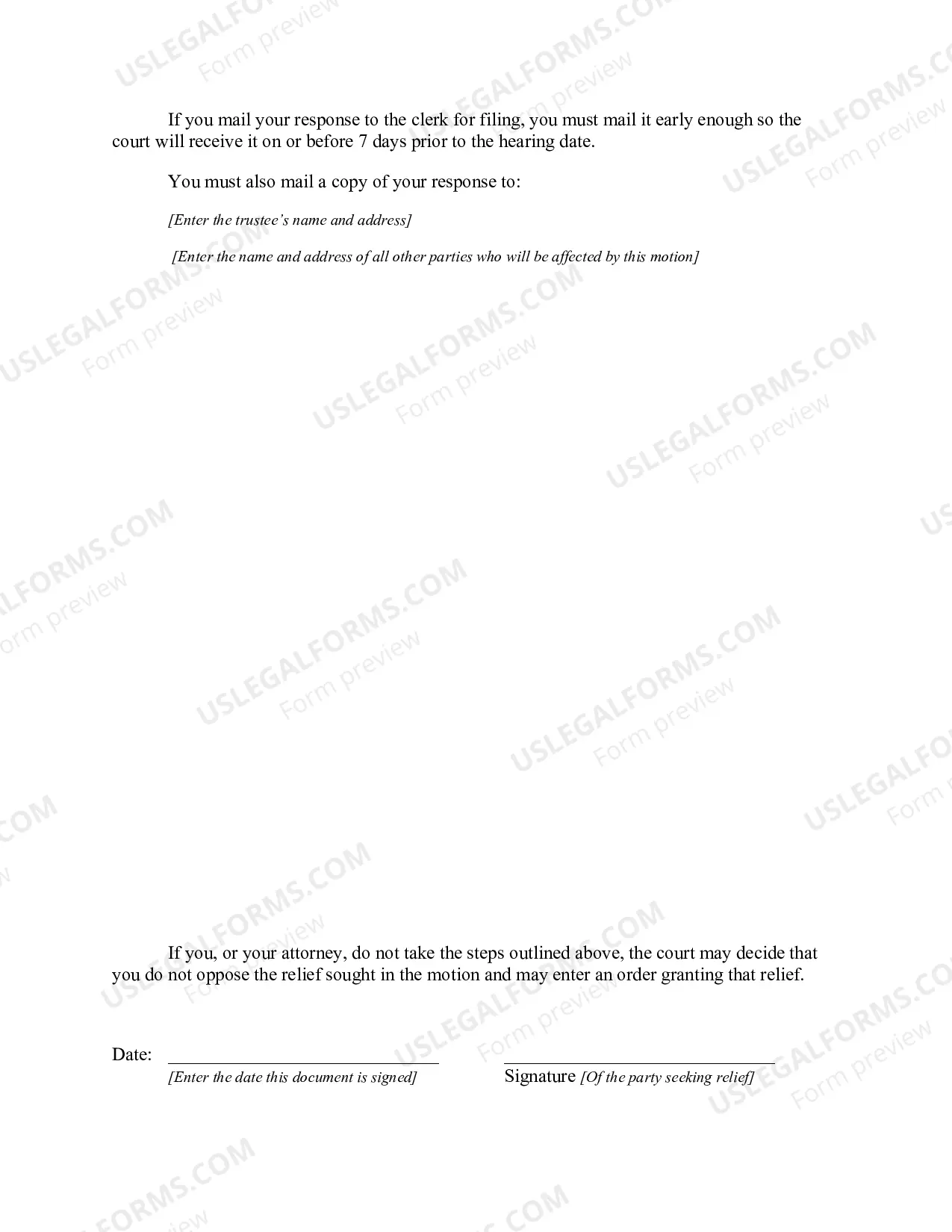 Preview Motion for Relief from the Automatic Stay (Landlord)