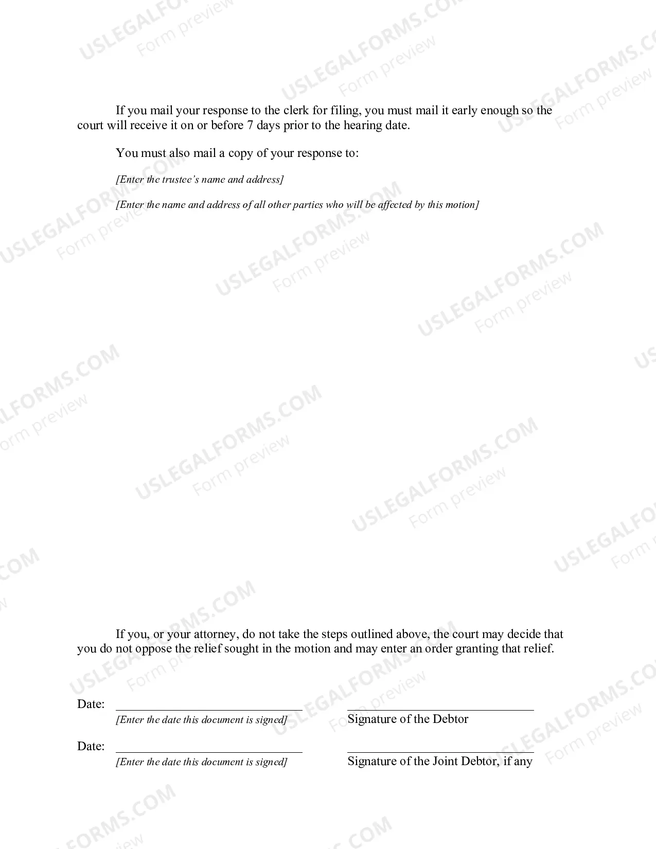 Preview Motion to Reinstate the Automatic Stay