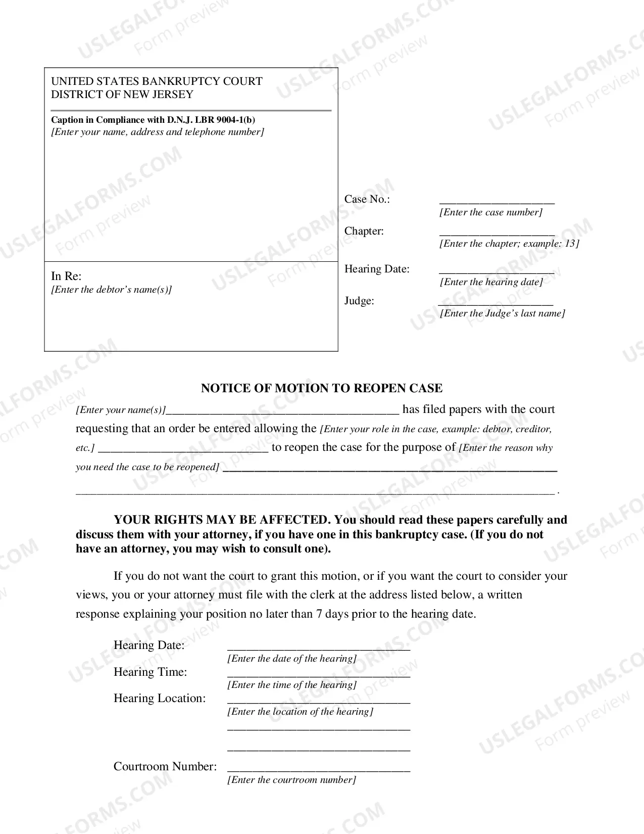 Preview Motion to Reopen Case
