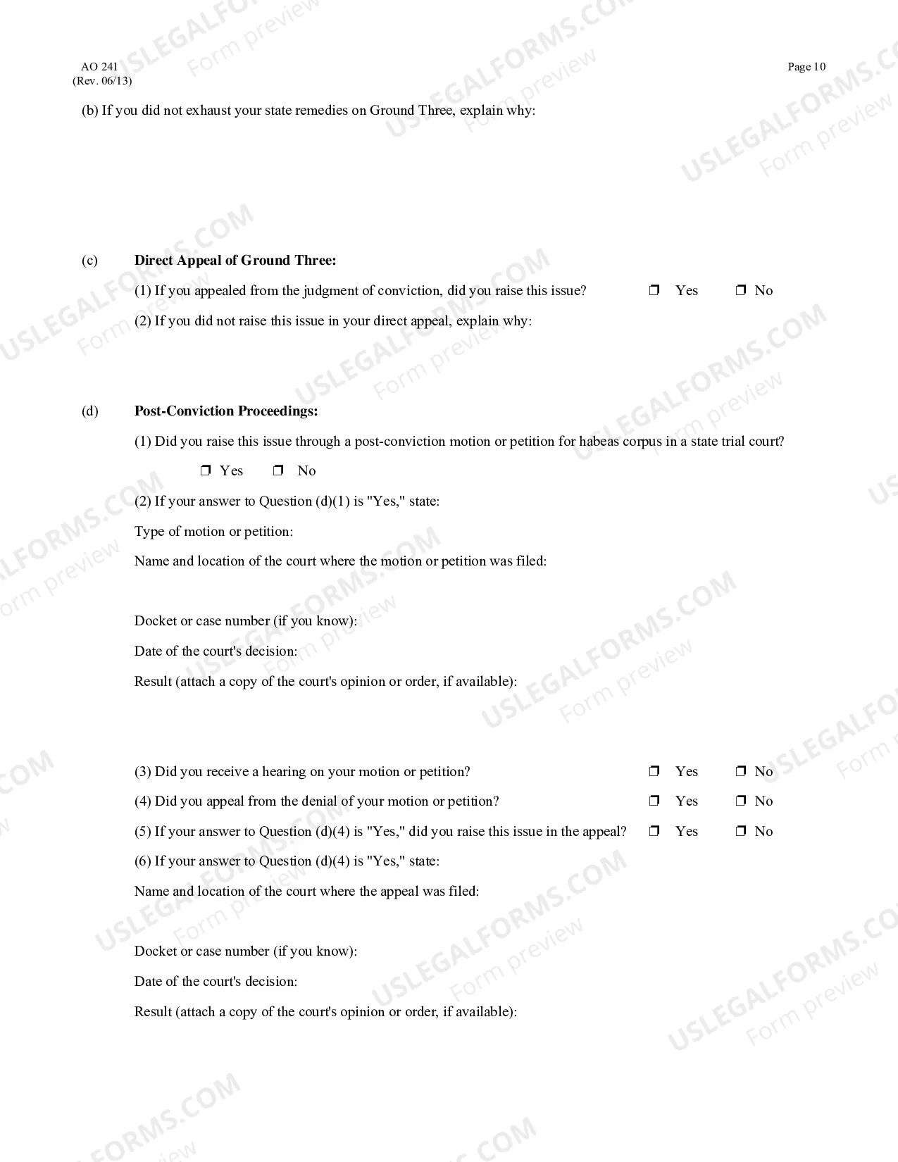 Preview Petition for Relief From a Conviction or Sentence By a Person in State Custody Under 28 U.S.C. 2254.