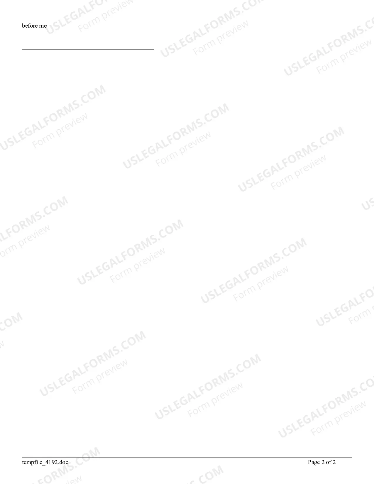 Preview Authorization to Accept Service of Process (Next of Kin)
