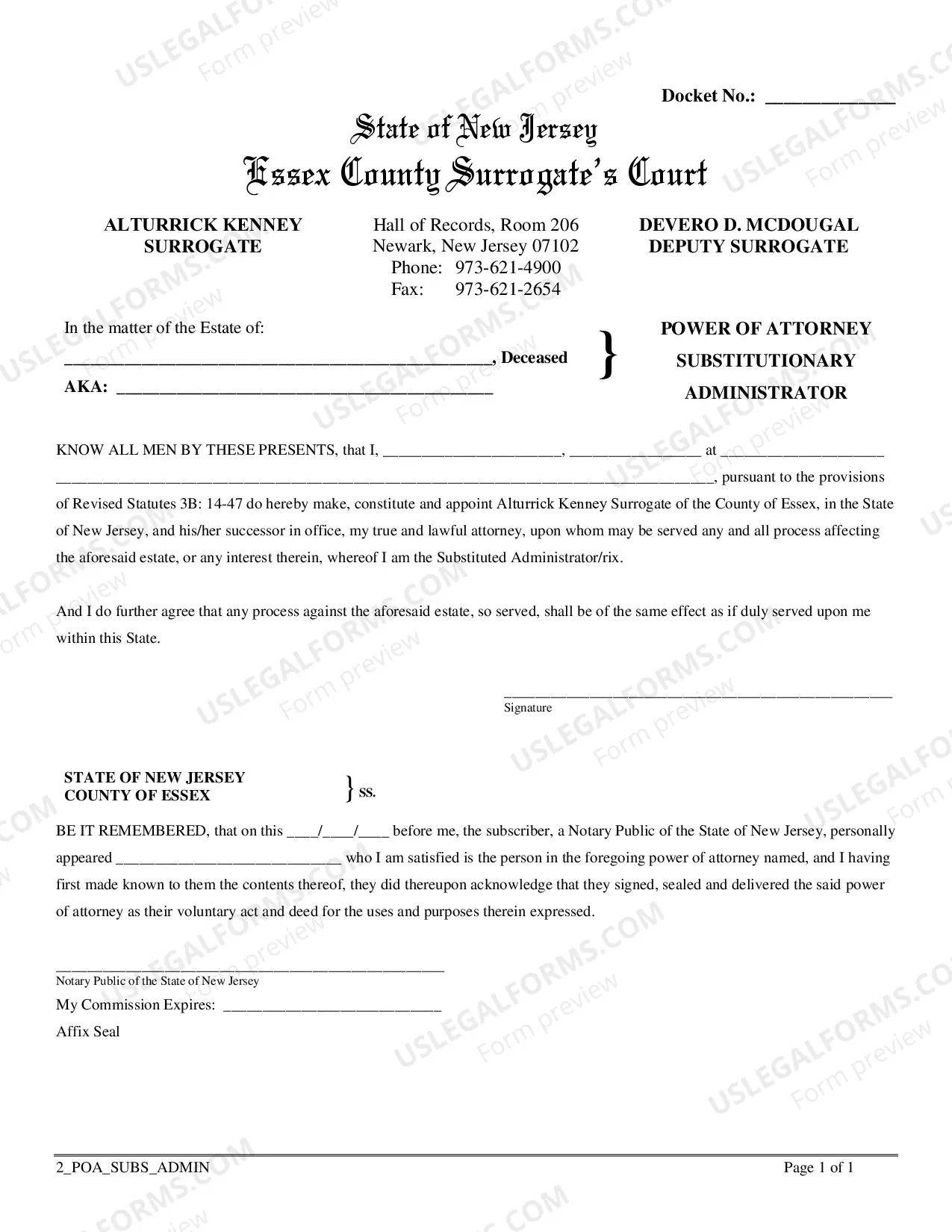 Preview Application For Letters of Substitutionary Administration CTA