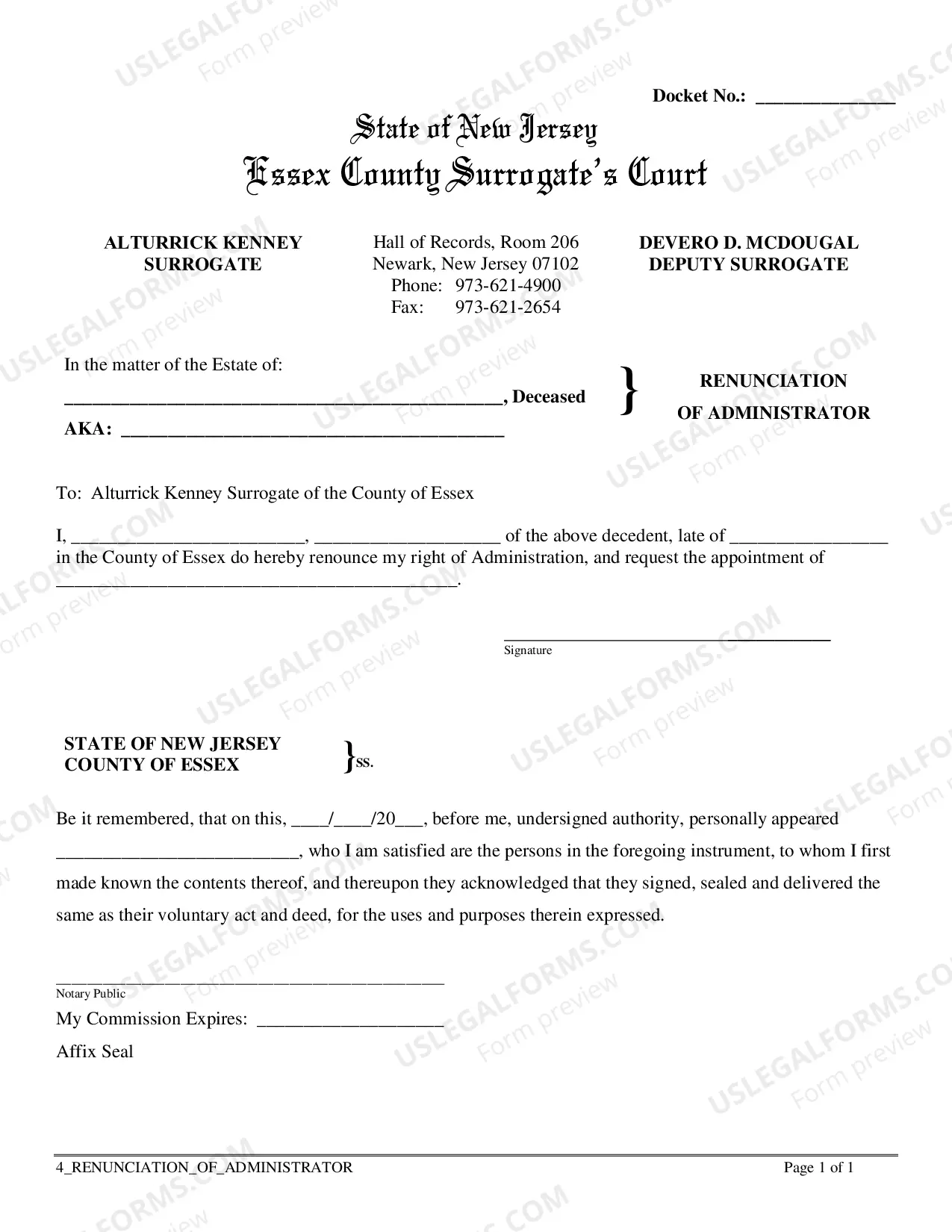 Preview Application For Letters of Substitutionary Administration CTA