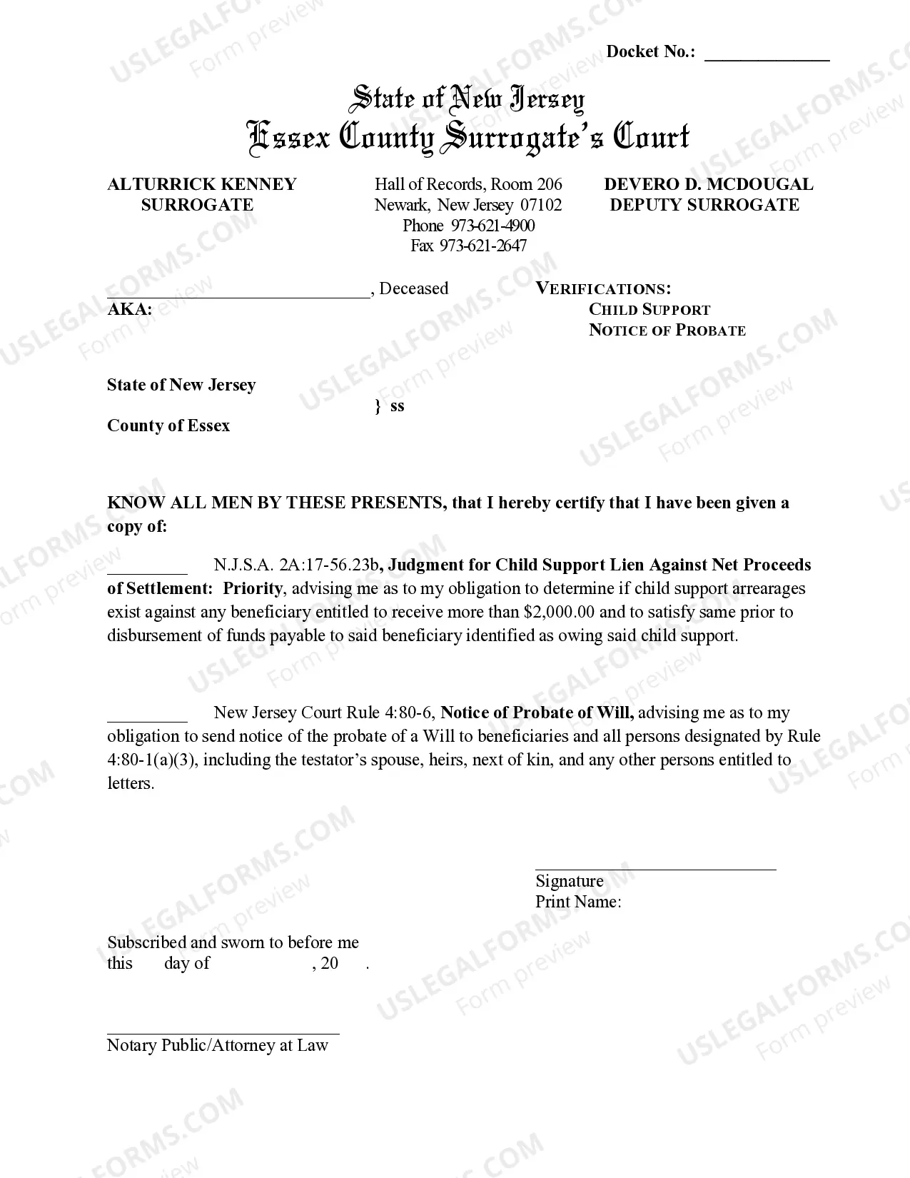 Preview Application For Letters of Substitutionary Administration CTA