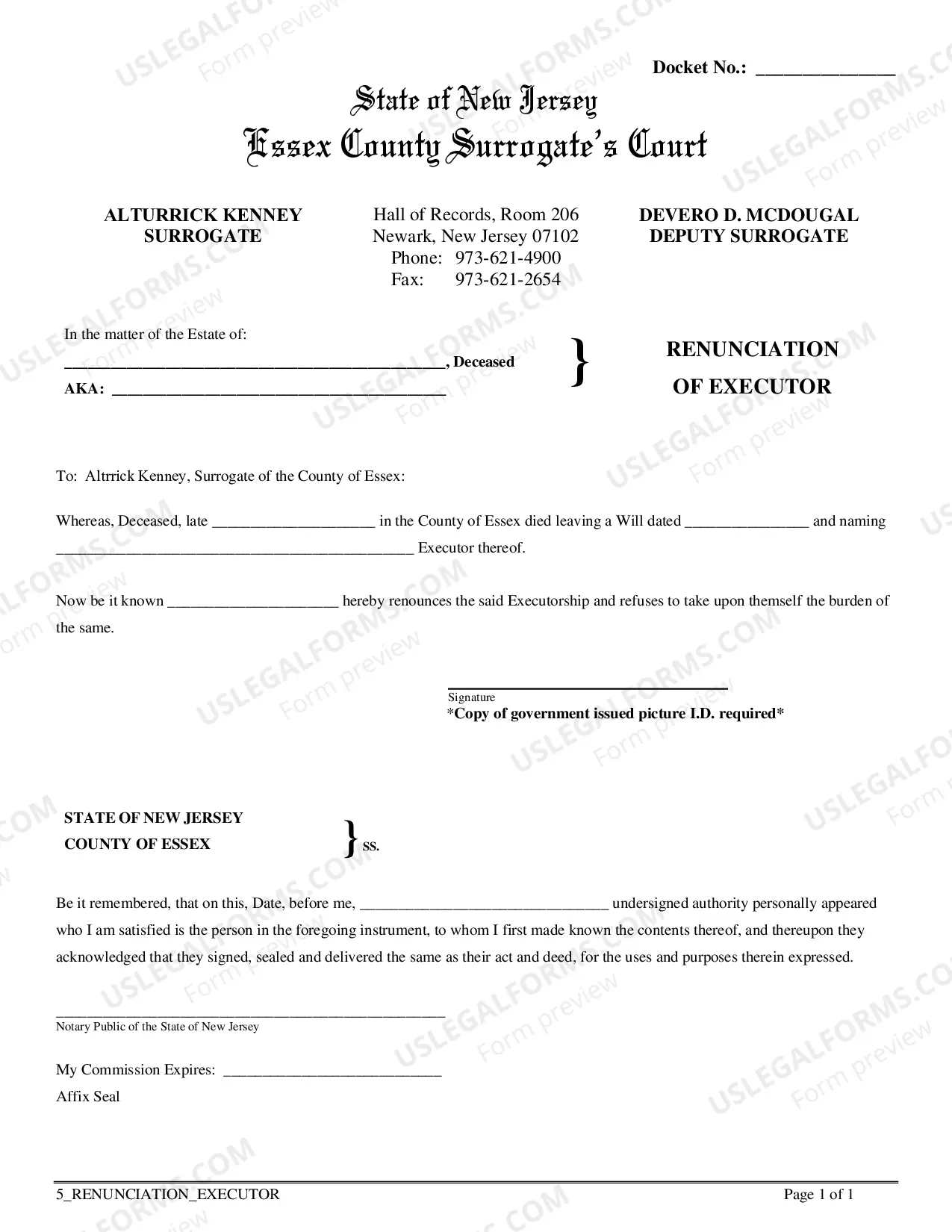 Preview Application For Probate (Non-Resident)
