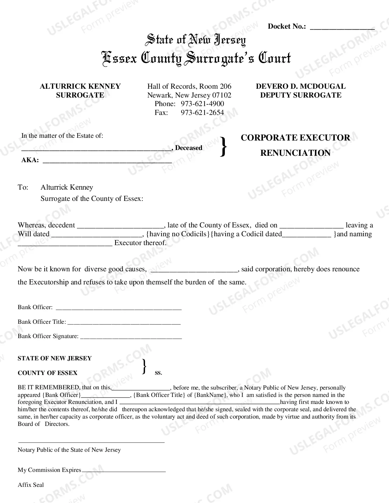 Preview Application For Probate (Non-Resident)