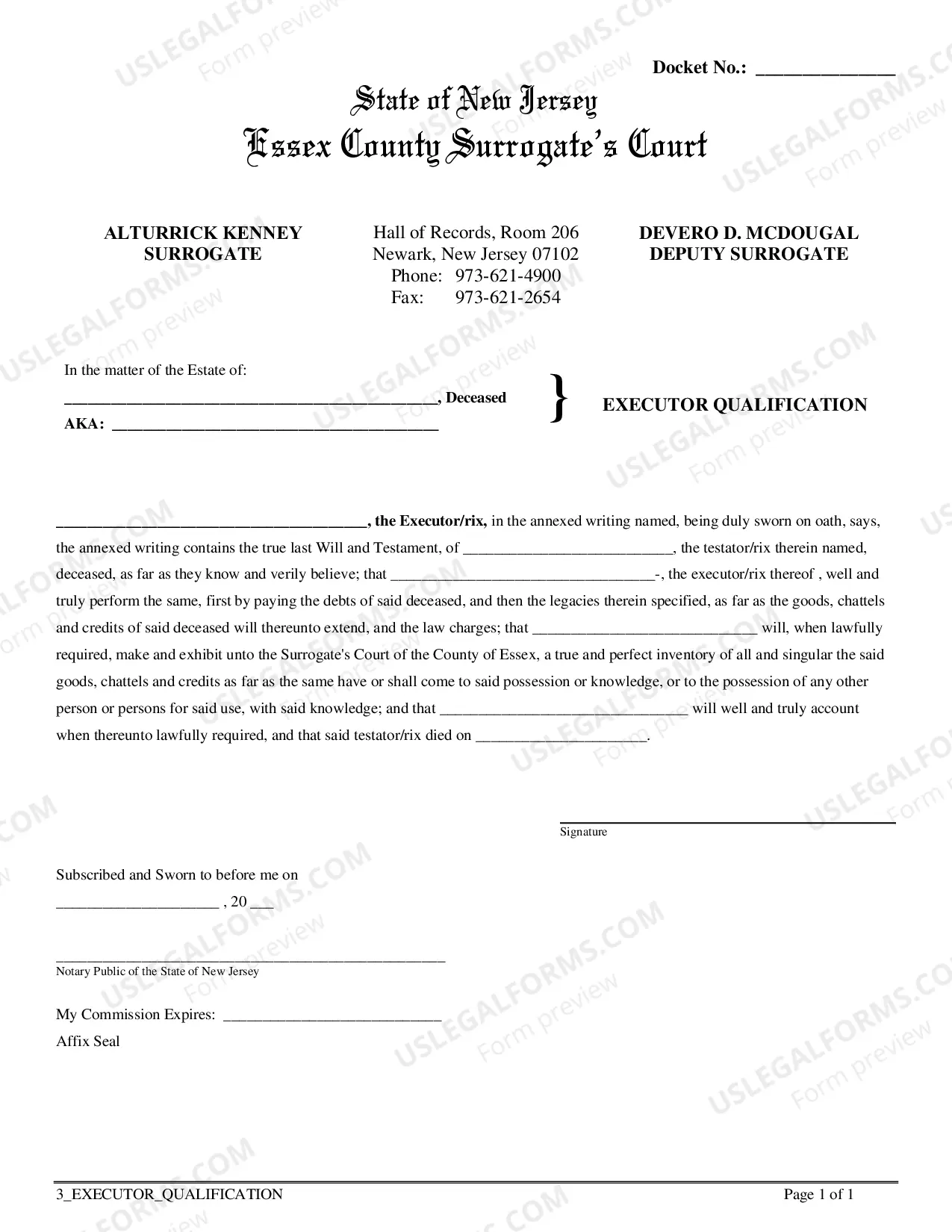 Preview Application For Probate (Non-Resident)