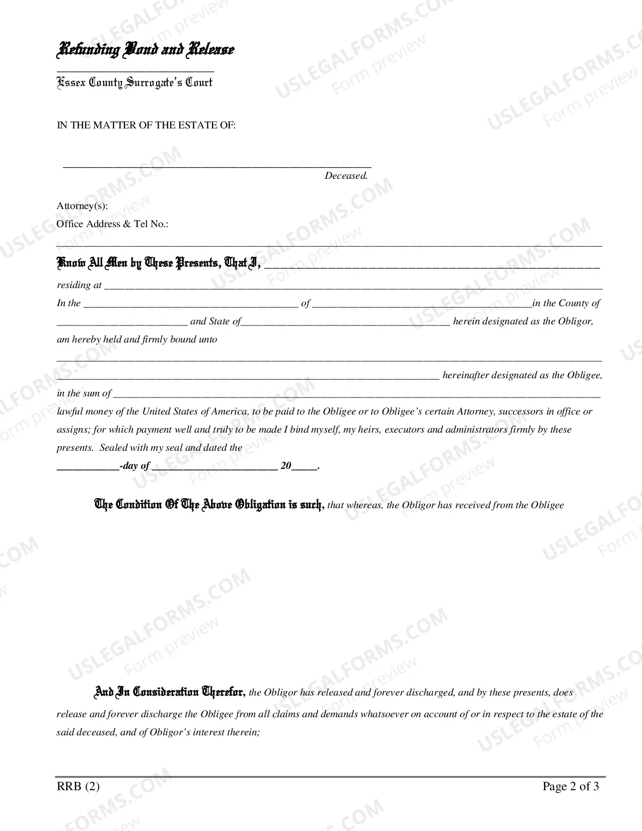 Preview Application For Probate (Non-Resident)