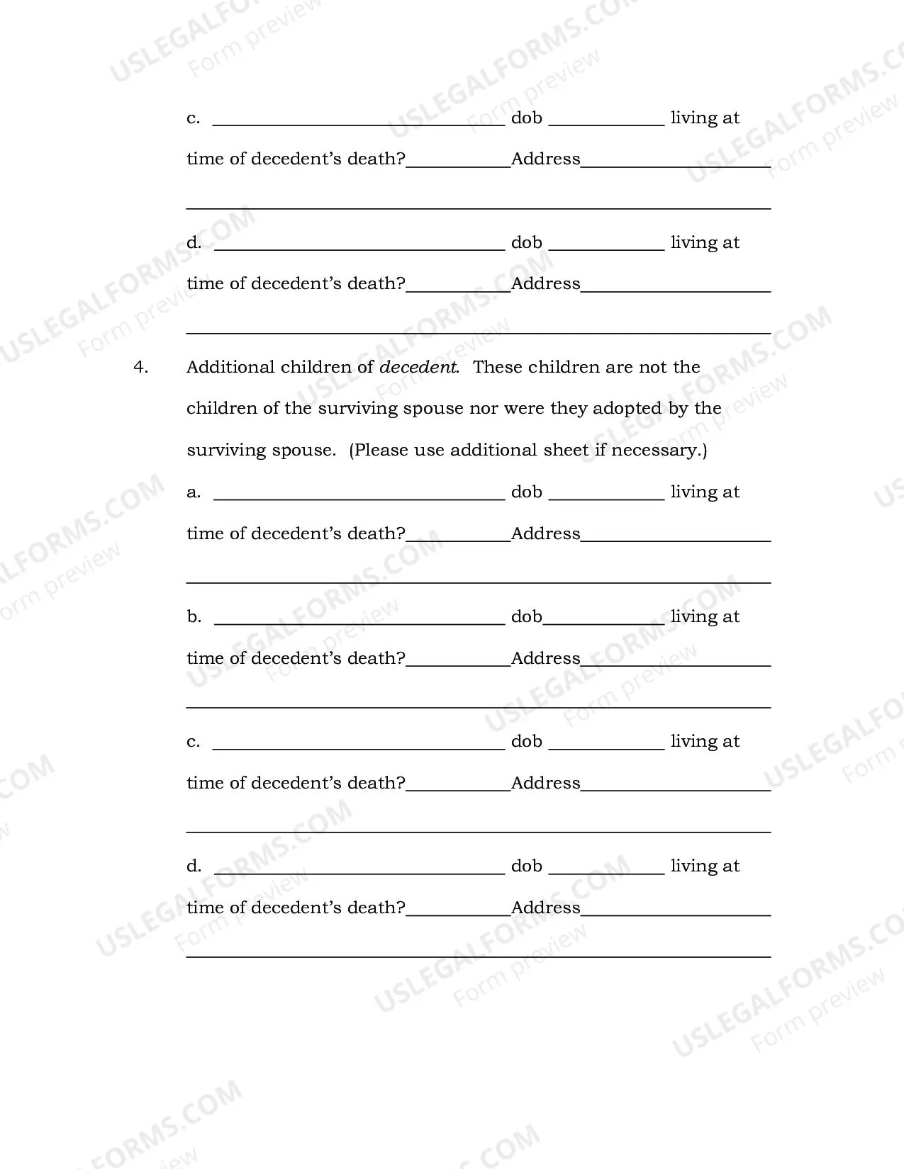 Preview Administration Questionnairre