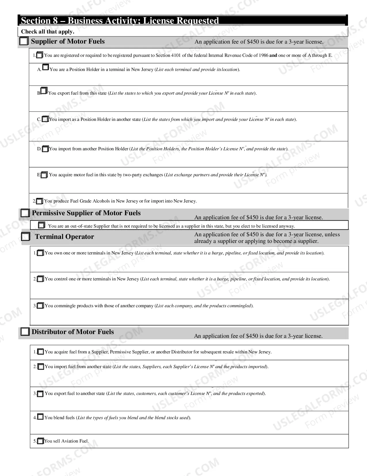 Preview MOTOR FUELS APPLICATIONS and INSTRUCTIONS