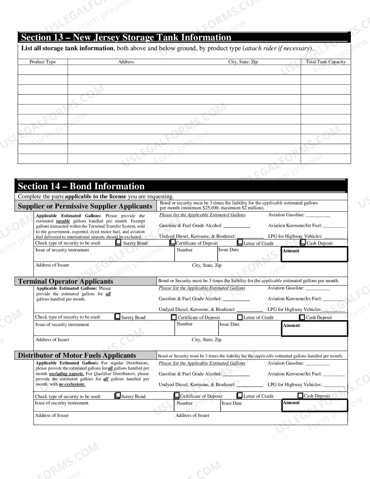 Preview MOTOR FUELS APPLICATIONS and INSTRUCTIONS