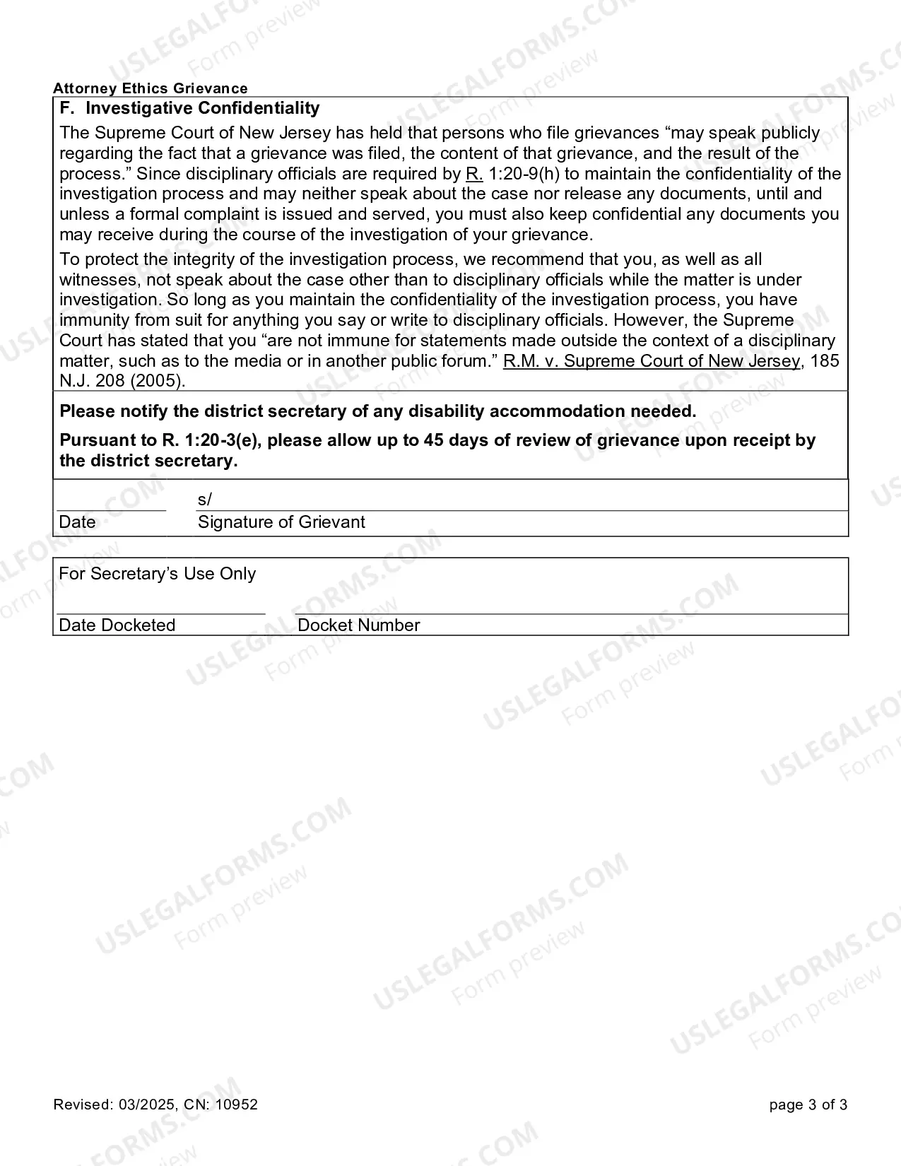 Preview Attorney Ethics Grievance Form