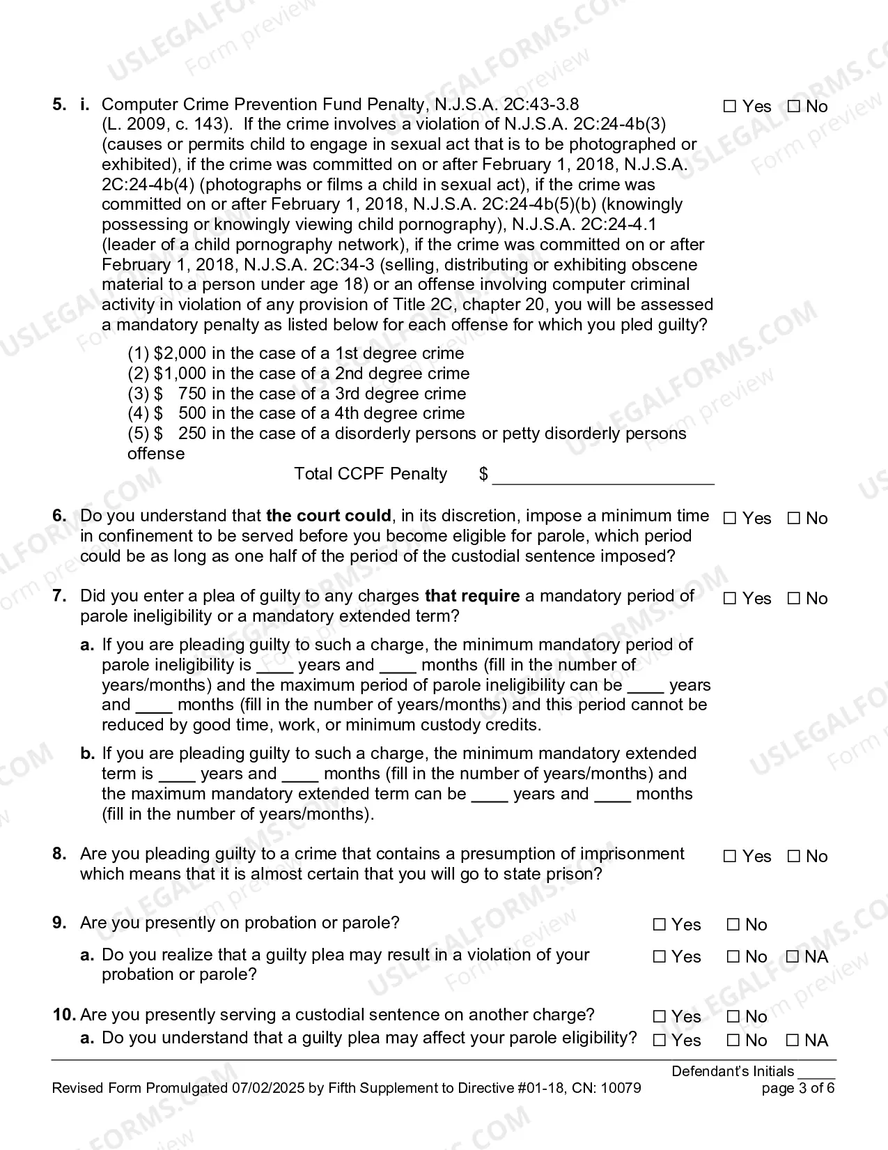 Preview Plea-01 Main Plea Form