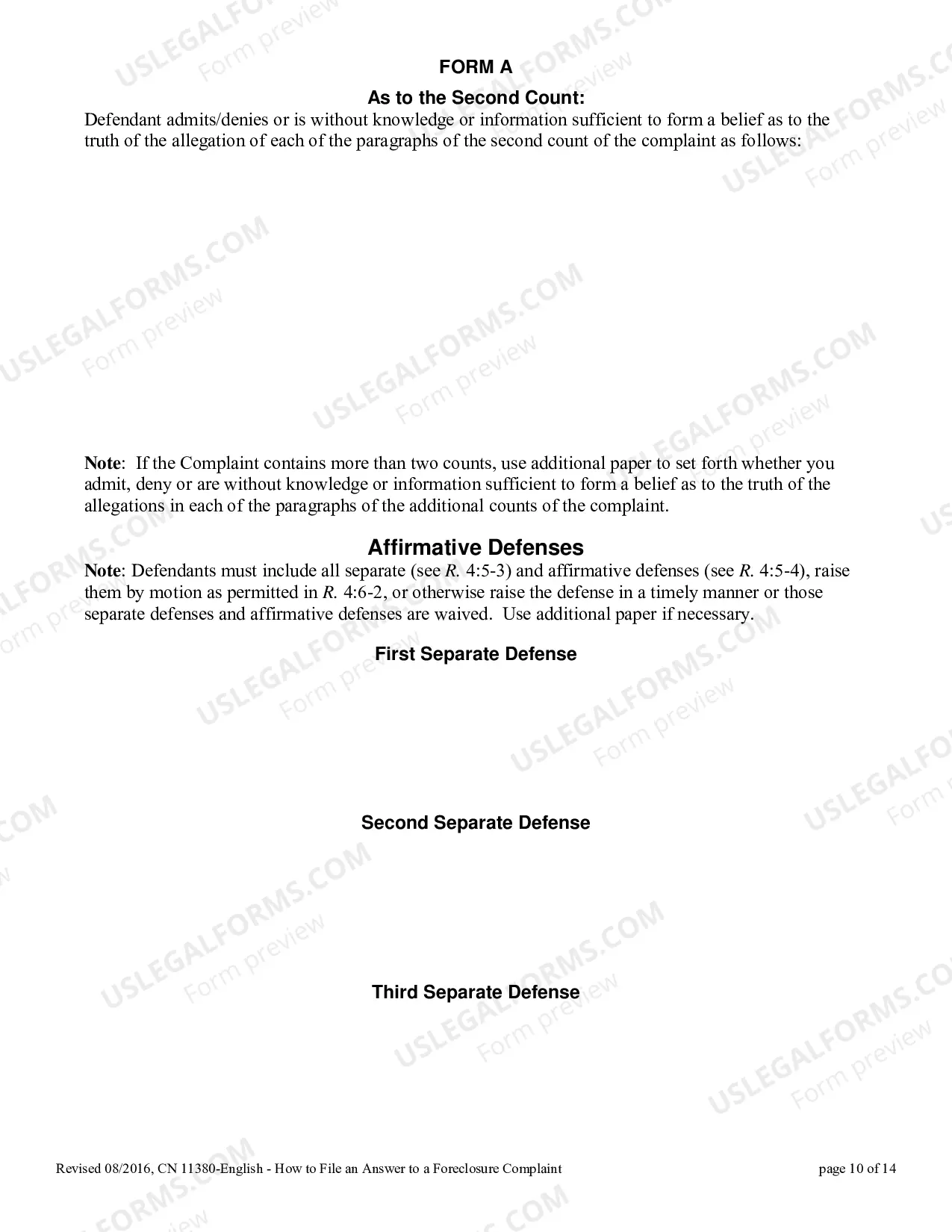 Preview 11380 - How to File an Answer to a Foreclosure Complaint