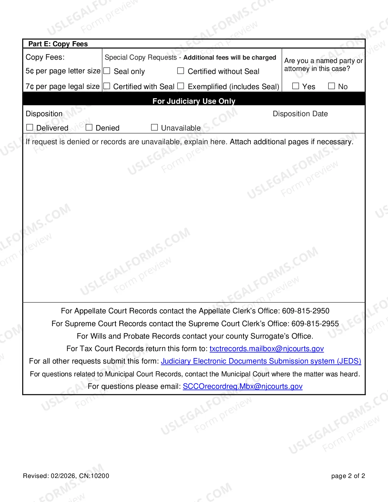 Preview Records Request Form (Multipurpose form - use for Tax Court records requests)