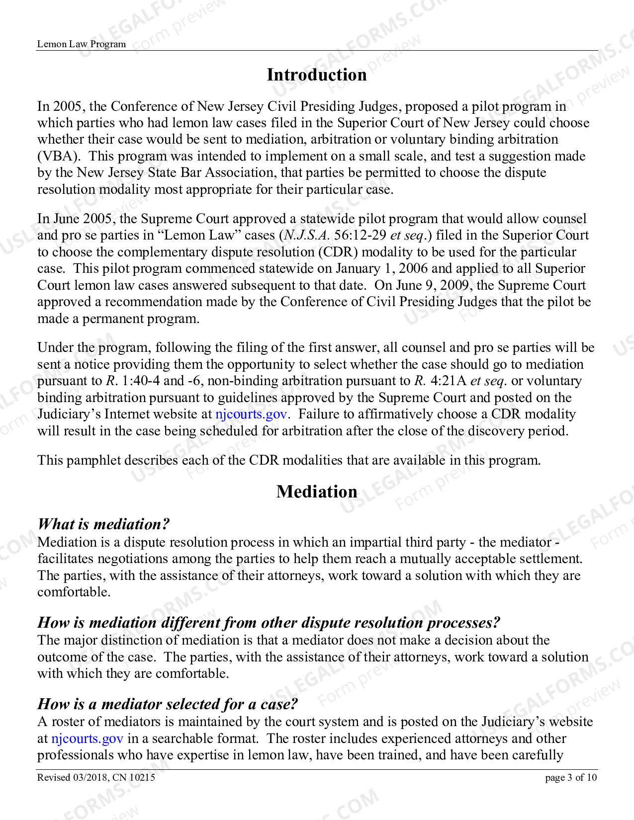 Preview Lemon Law Program Brochure