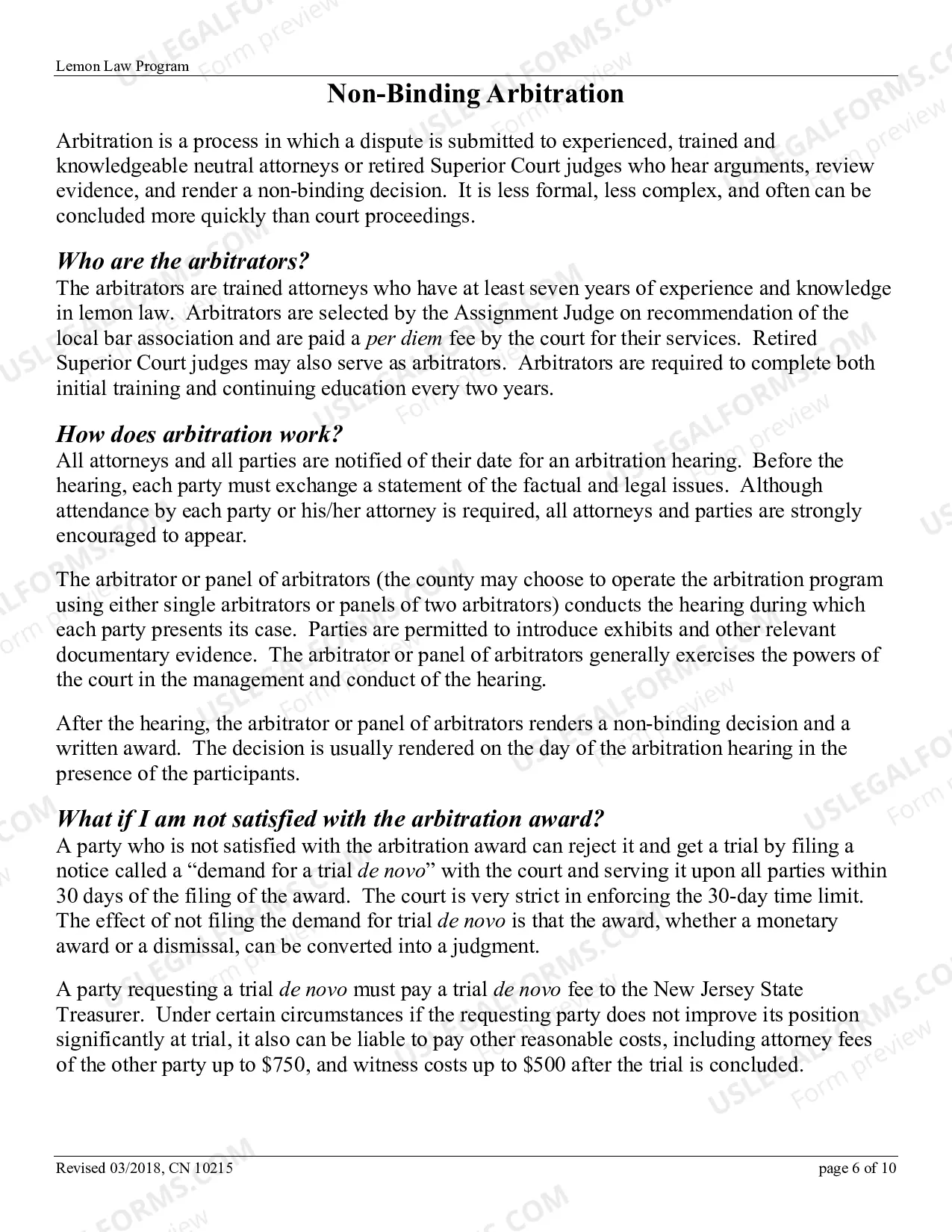Preview Lemon Law Program Brochure
