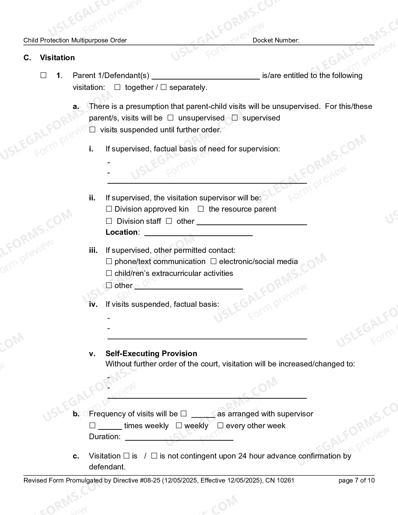 Preview 10261 - FN Multipurpose Order (Word form)
