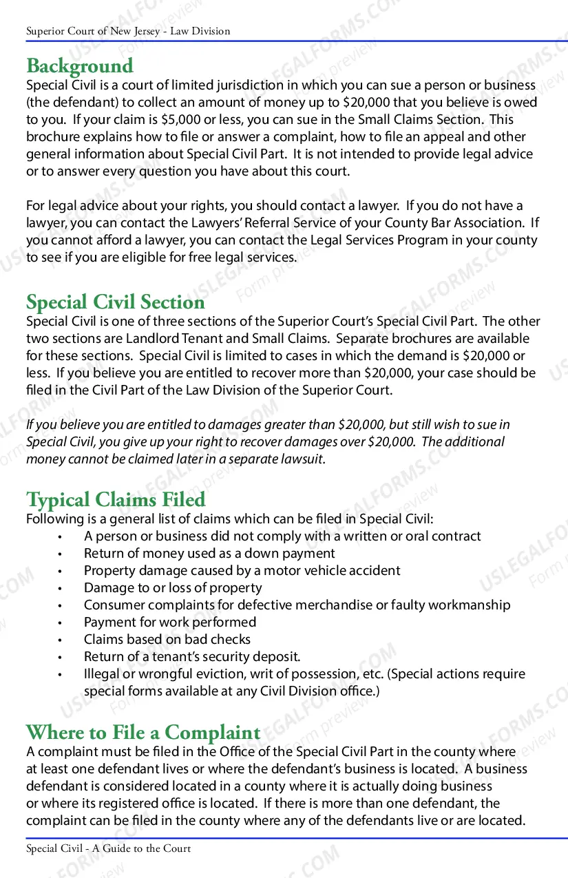 Preview Special Civil: A Guide to the Court - brochure