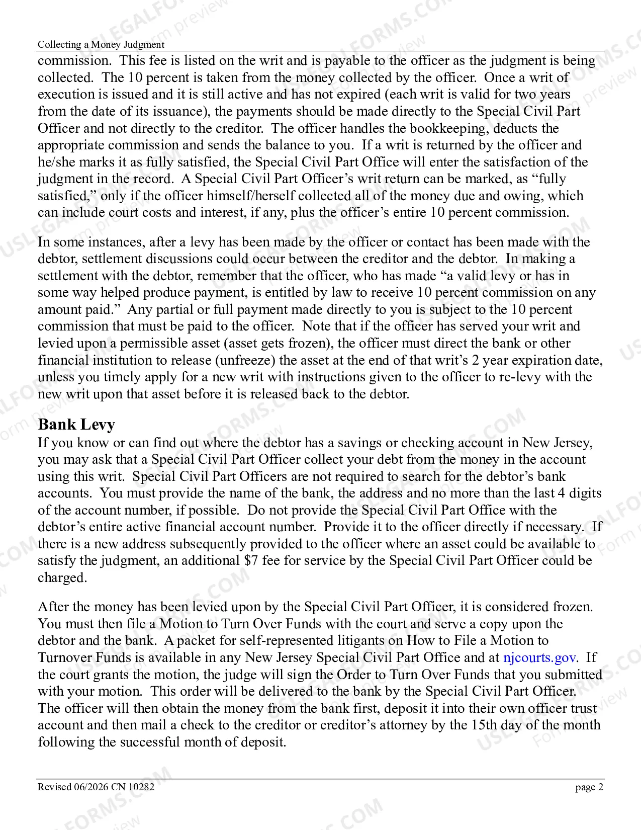 Preview Collecting a Money Judgment - brochure