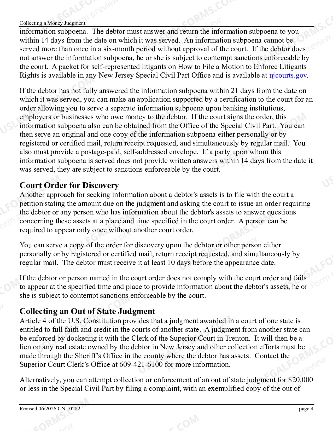 Preview Collecting a Money Judgment - brochure