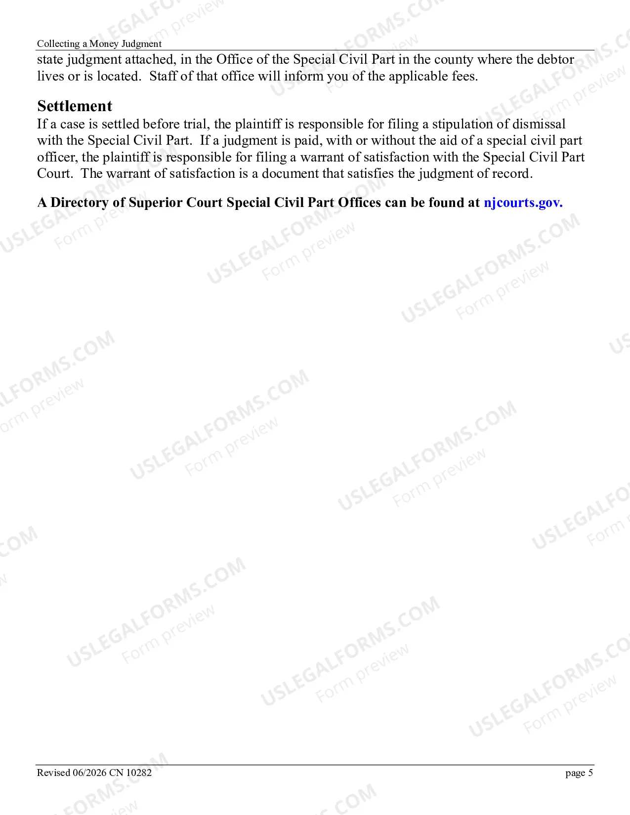 Preview Collecting a Money Judgment - brochure