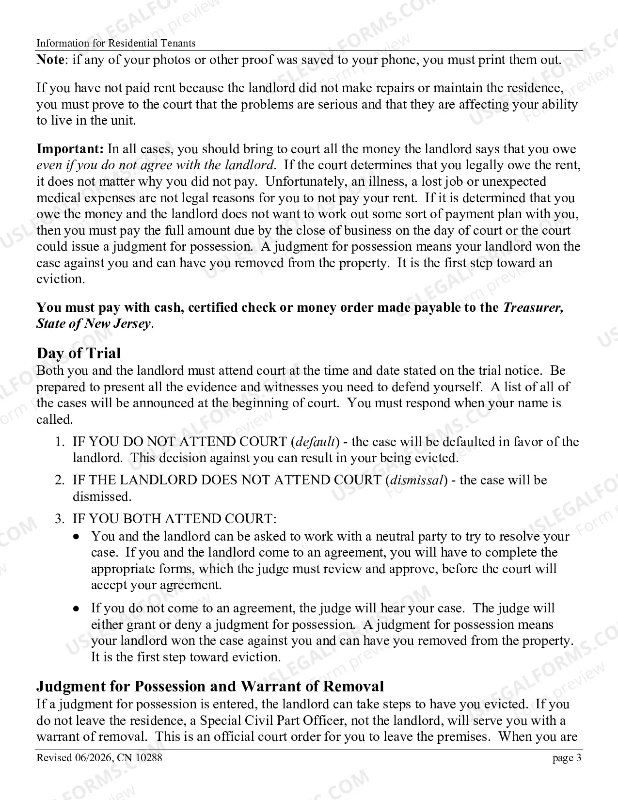 Preview Information for Residential Tenants - brochure