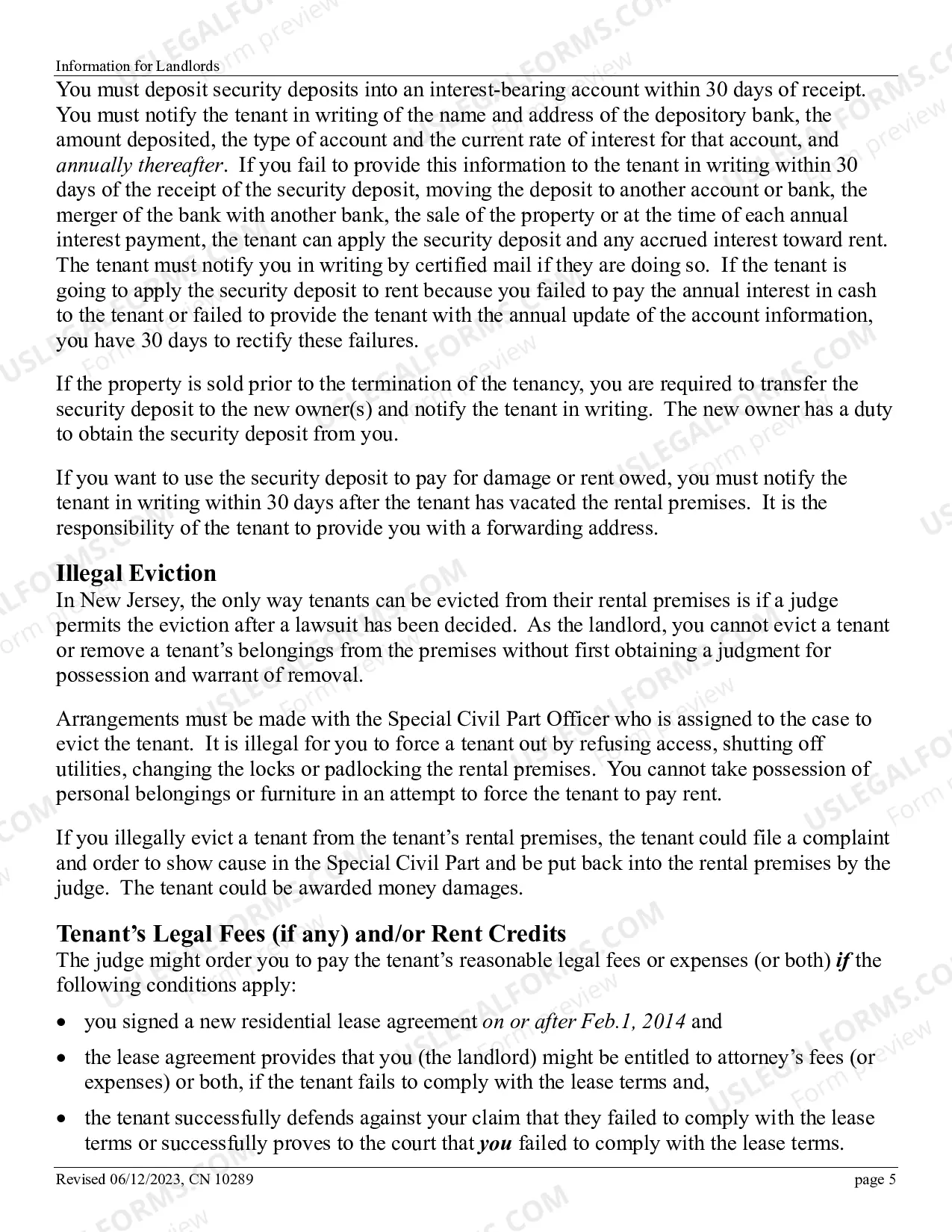 Preview Information for Landlords - brochure