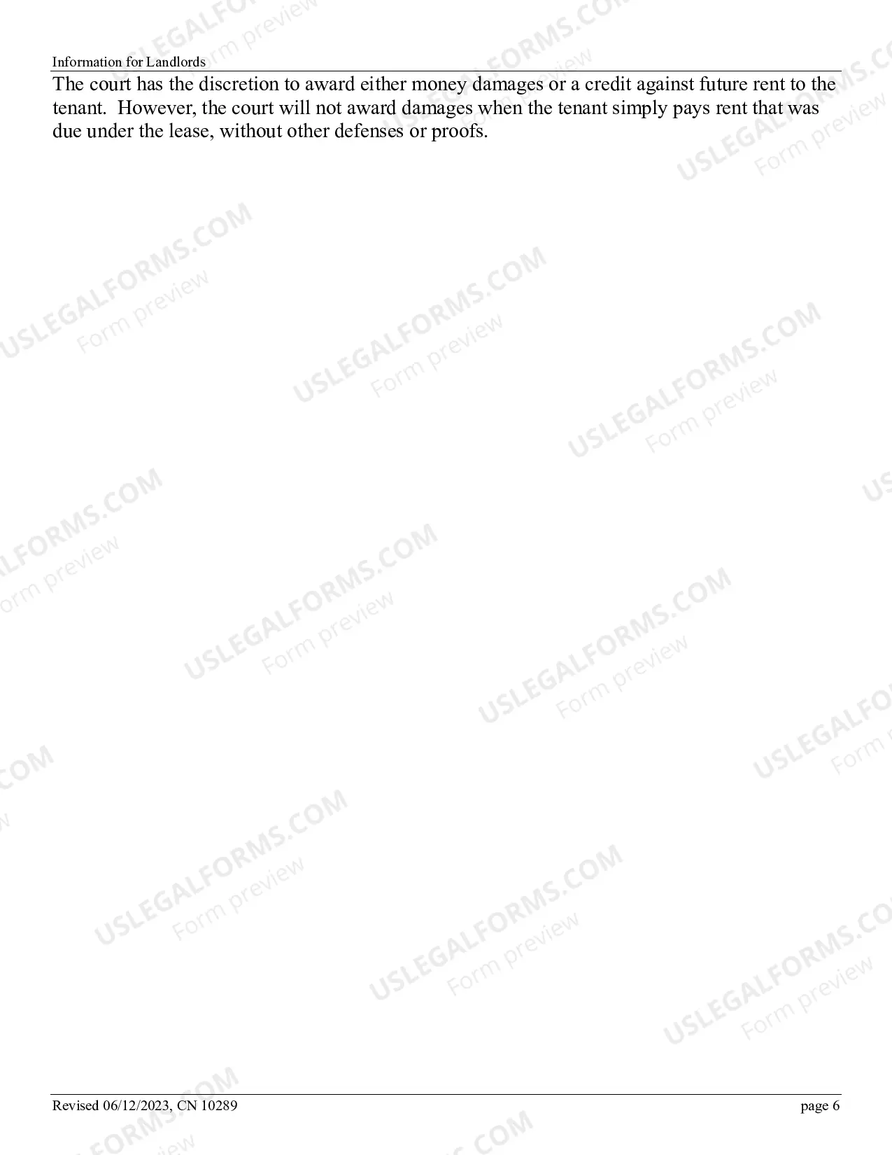 Preview Information for Landlords - brochure