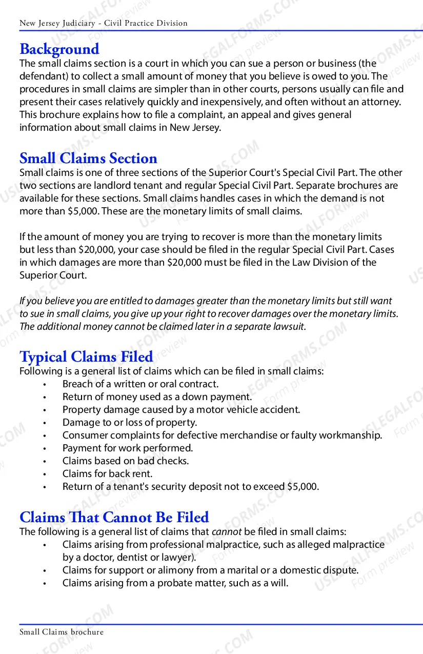 Preview Small Claims - brochure