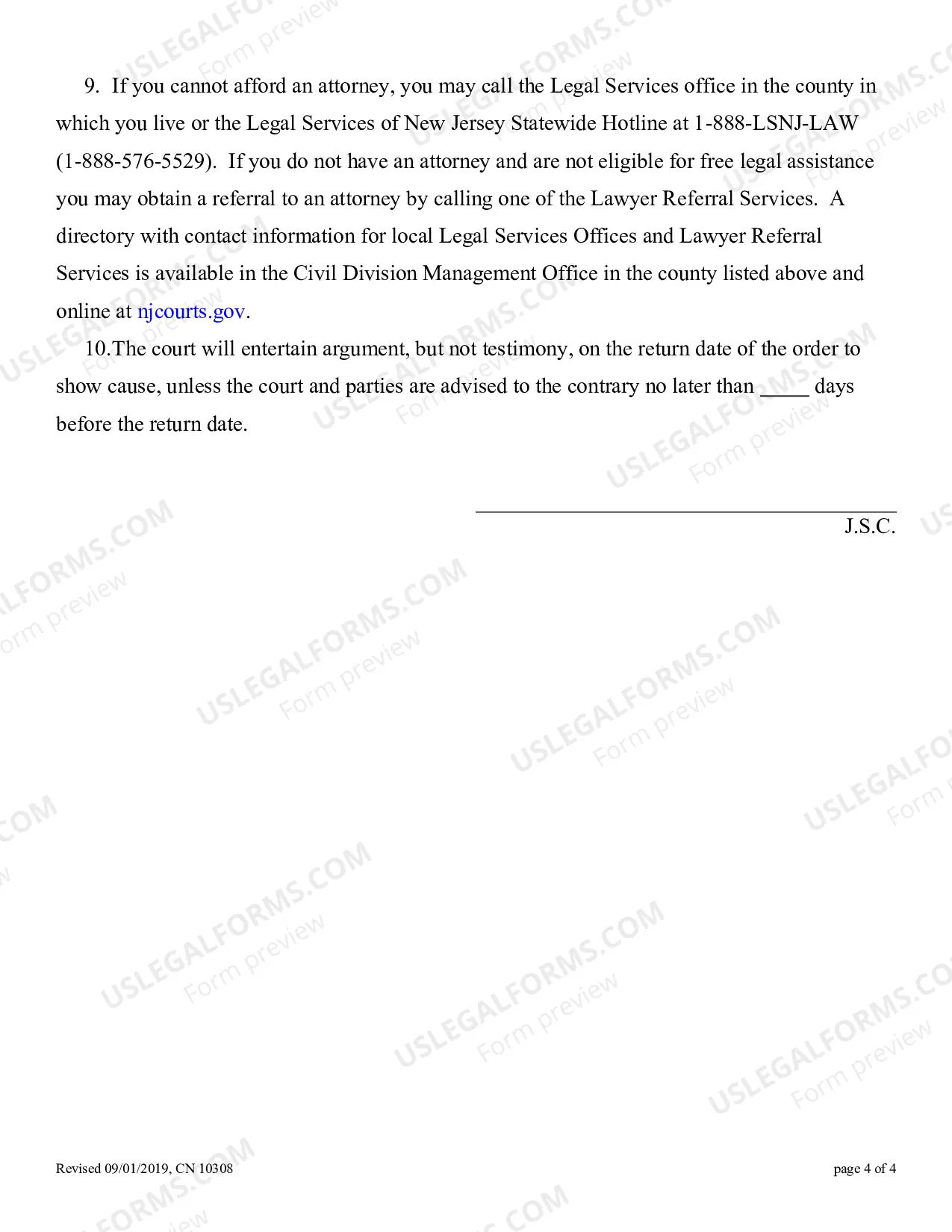 Preview Order to Show Cause with Temporary Restraints Pursuant to Rule 4:52 - Appendix XII-H