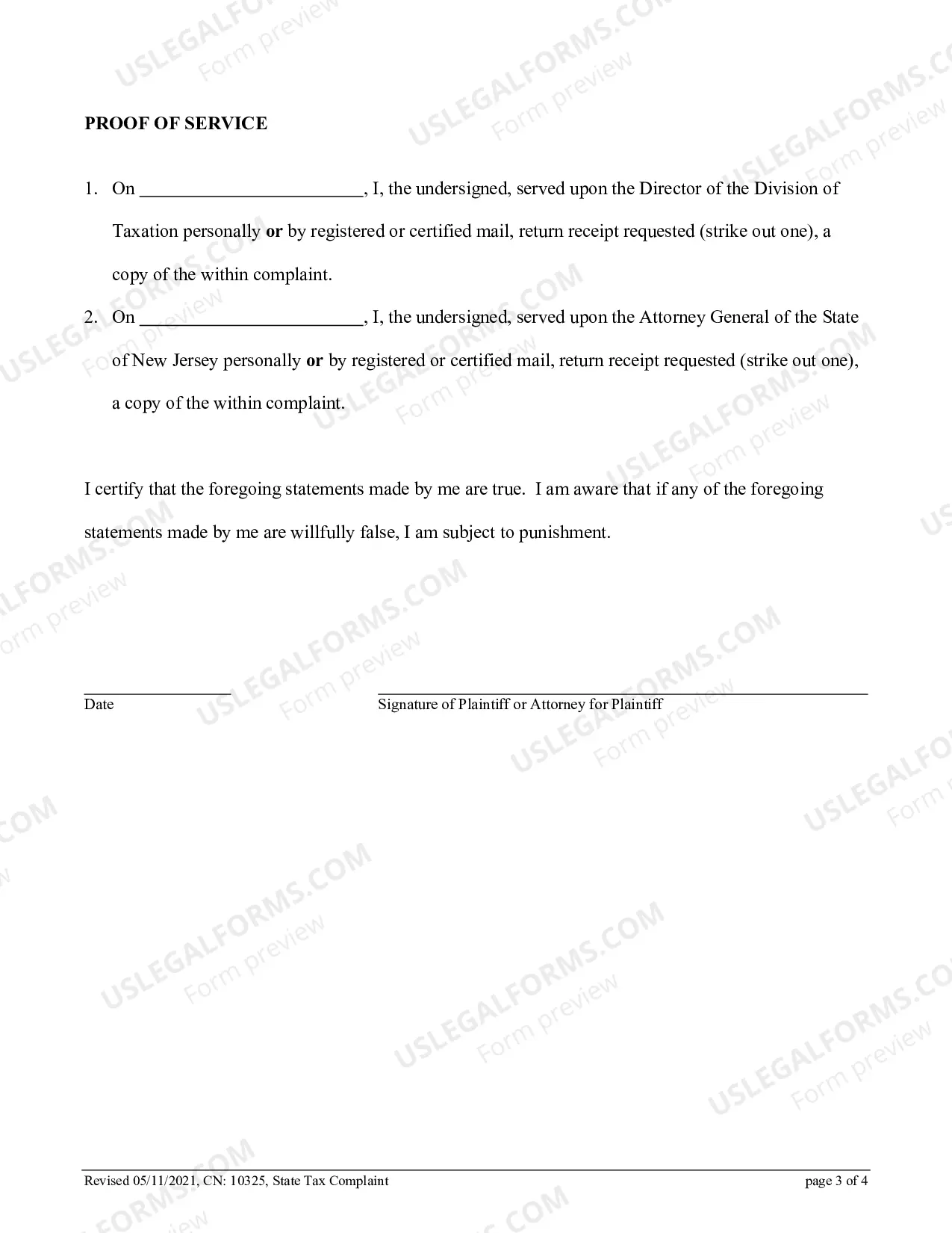 Preview State Tax Complaint