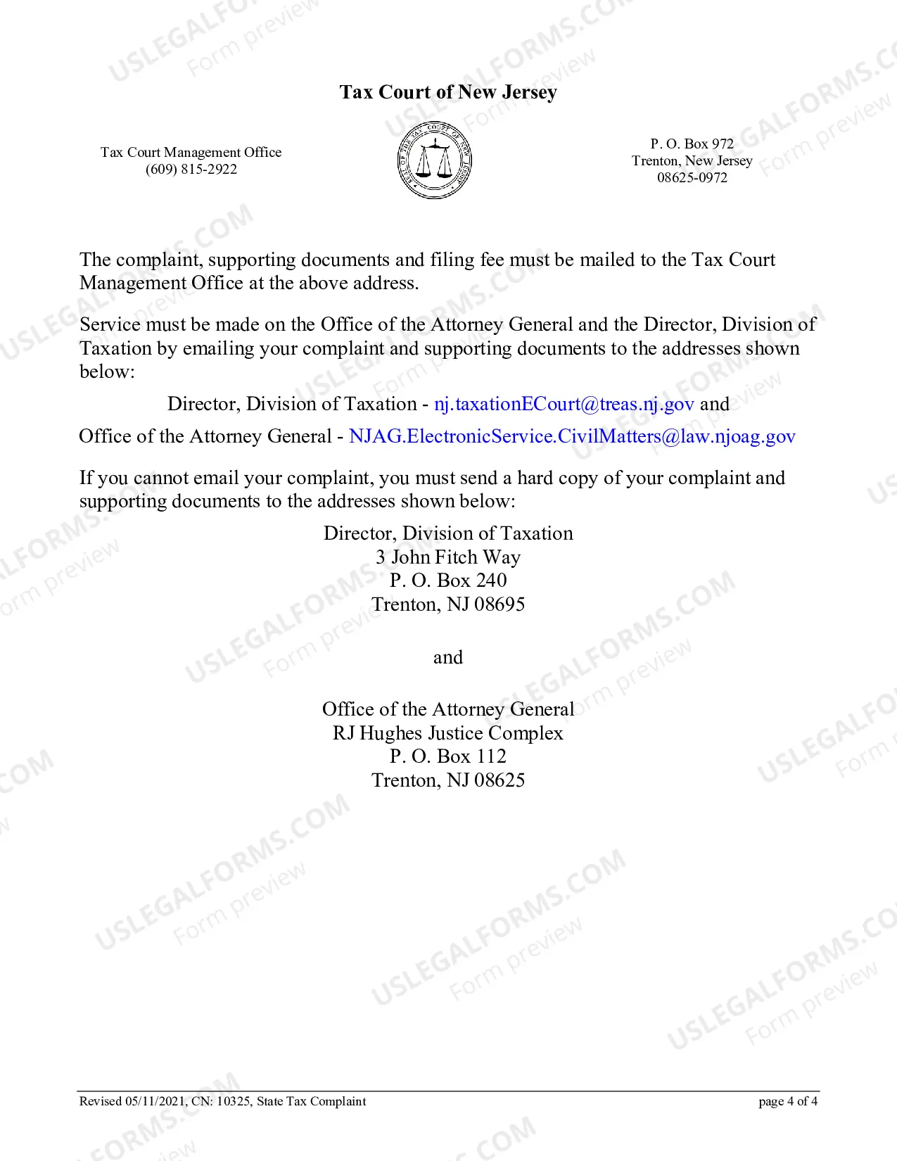 Preview State Tax Complaint