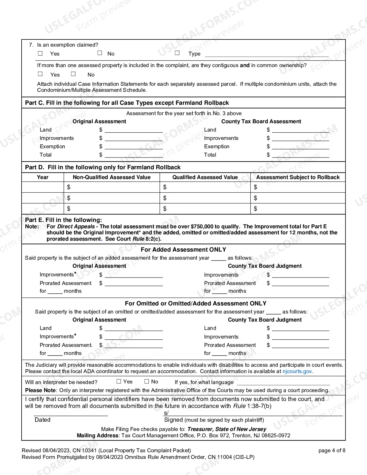 Preview Local Property Tax Complaint Packet