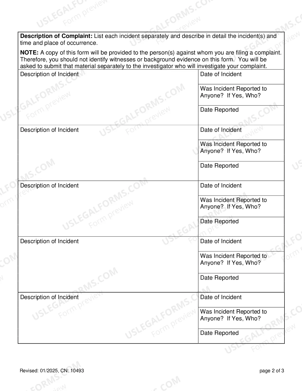 Preview EEO Formal Complaint Form