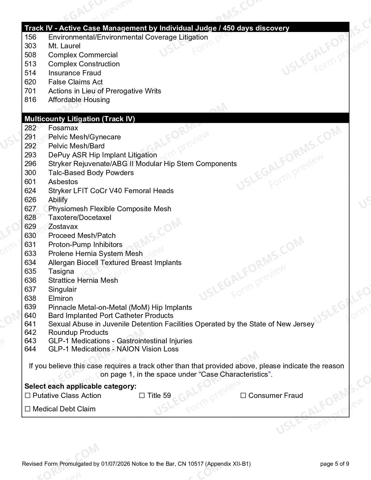 Preview 10517 - Civil Case Information Statement (CIS) Pro Se version with instructions