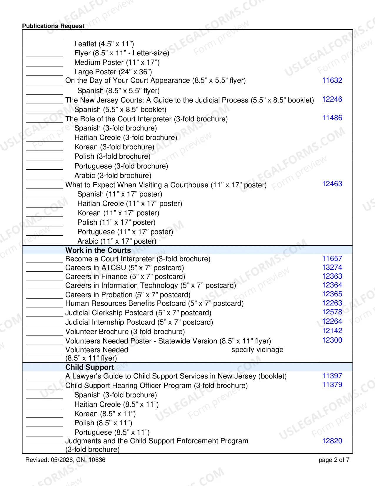 Preview Publications Order Form
