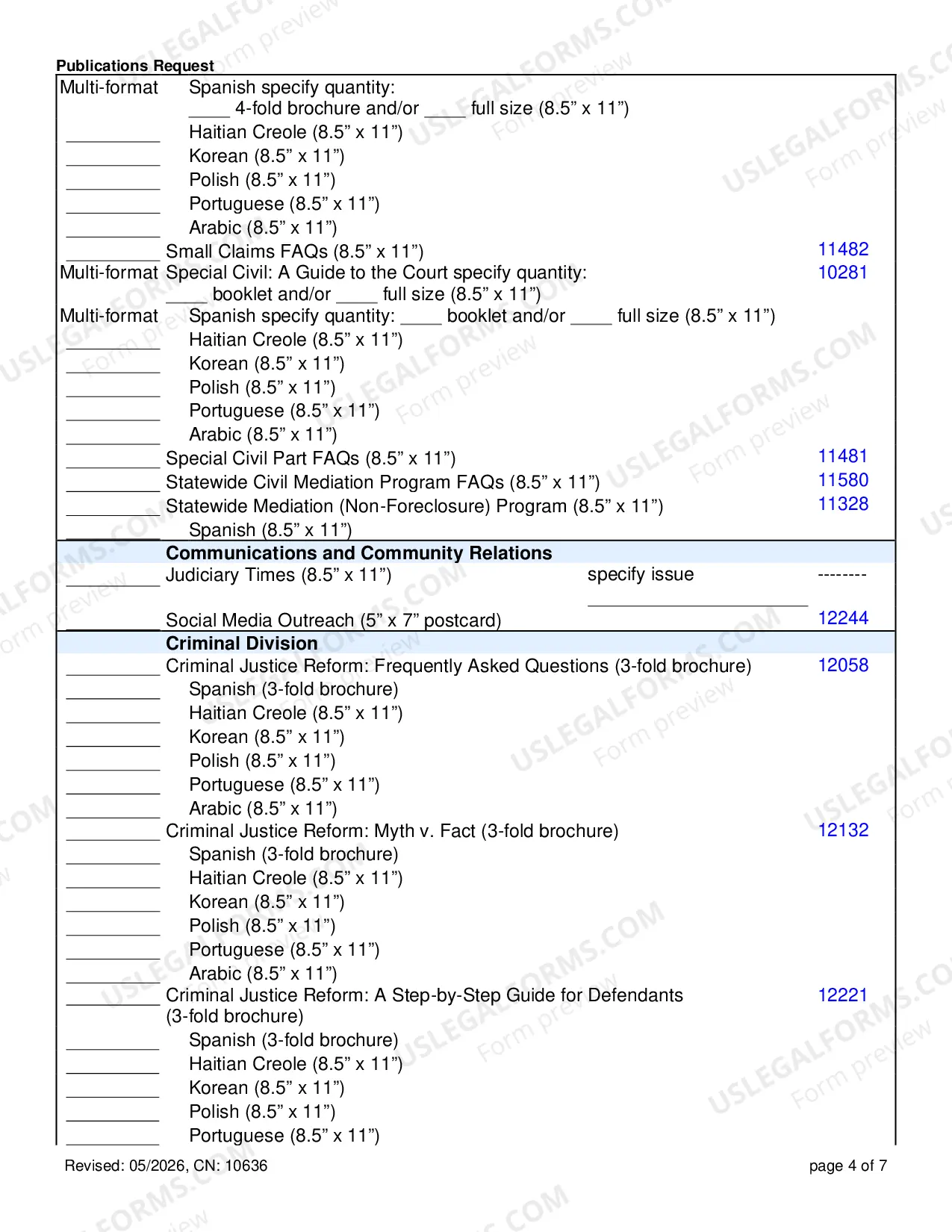 Preview Publications Order Form