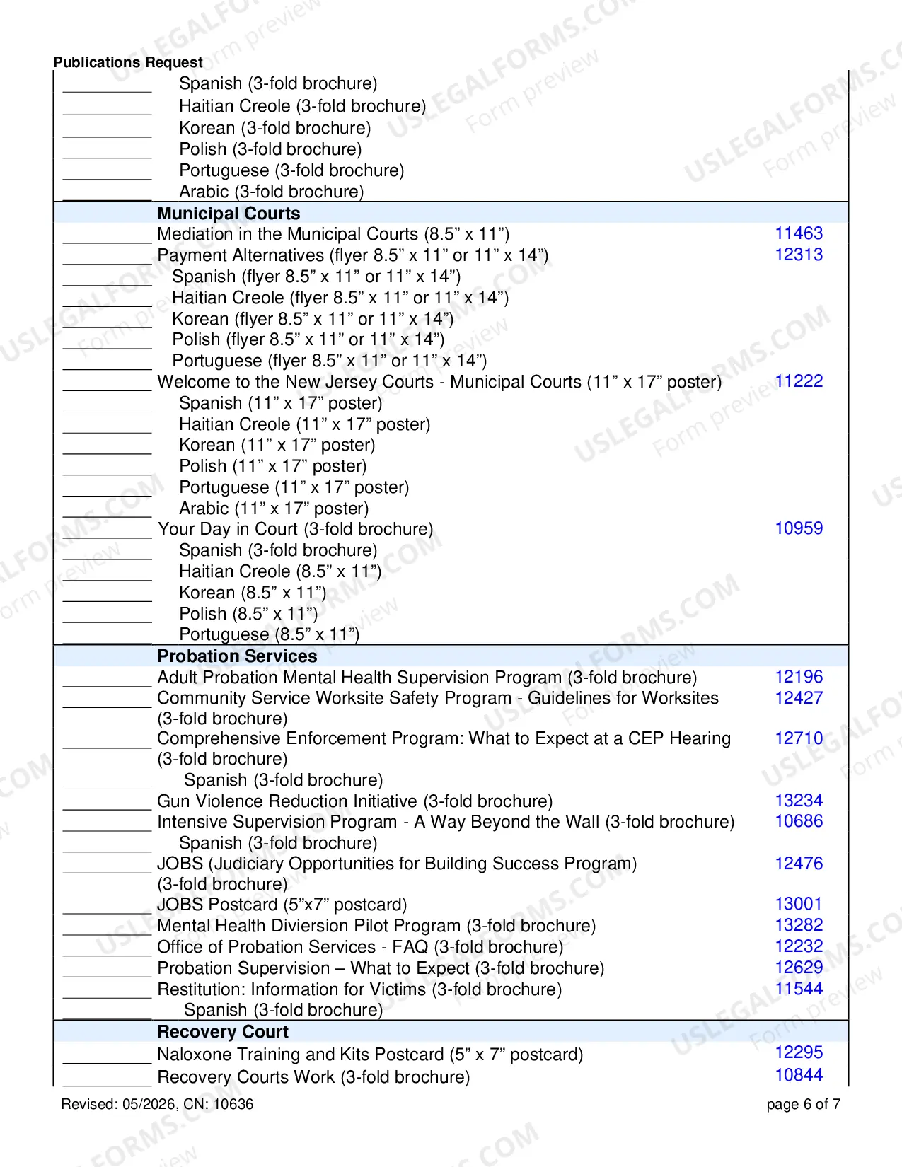 Preview Publications Order Form
