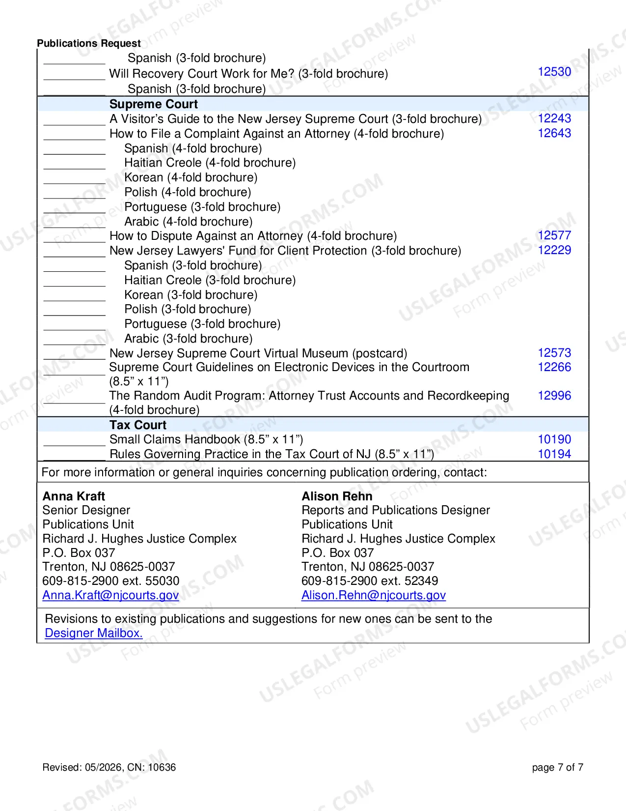 Preview Publications Order Form