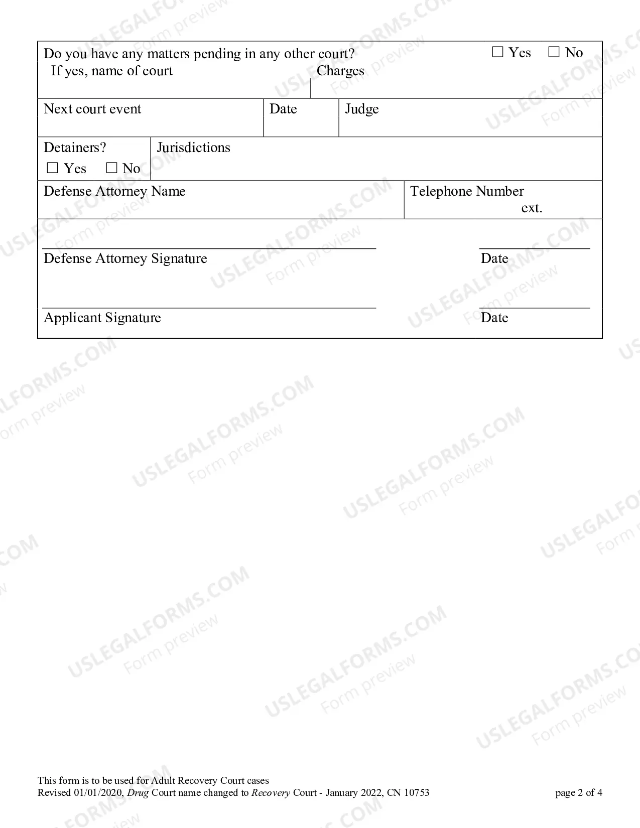 Preview Drug Court Application