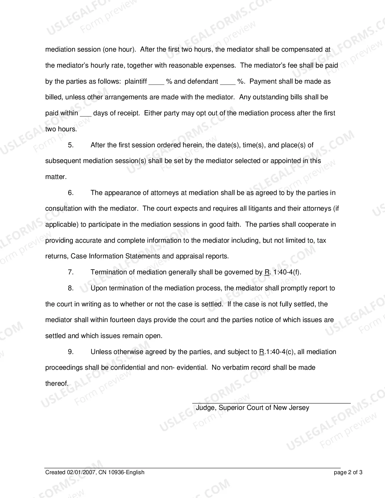 Preview Referral Order for Post-MESP Mediation Program