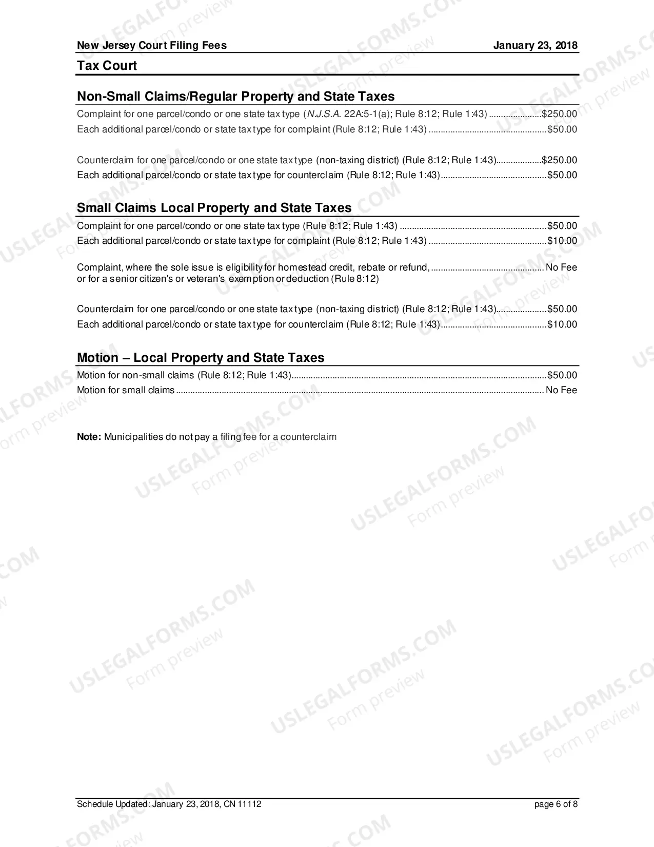 Preview Court Fees