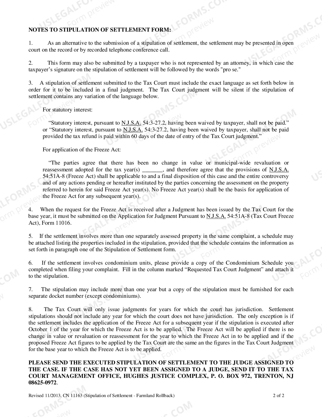 Preview Stipulation of Settlement Form Farmland Rollback