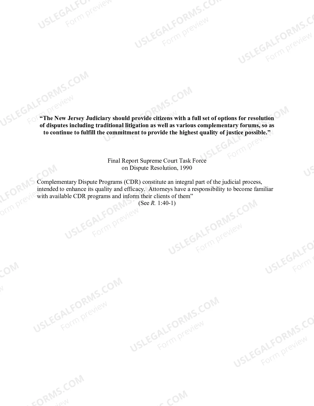 Preview Law Division,Civil Part - Complementary Dispute Resolution (CDR) Programs - Resolving Civil Cases Without a Trial - brochure