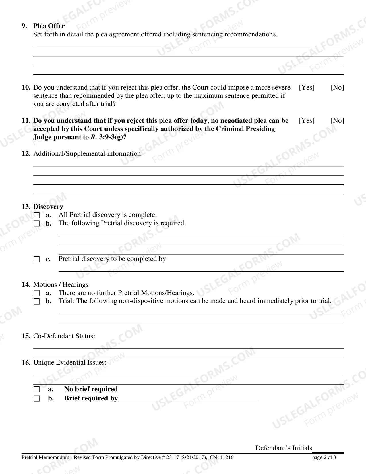 Preview Pretrial Memorandum